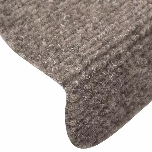 Öntapadós lépcsőszőnyegek 30 db 65 x 21 x 4 cm bézs félkör alakú nagy