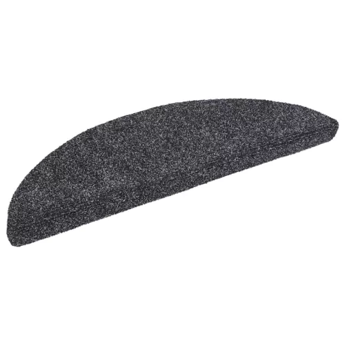 20 db öntapadós lépcsőszőnyeg, 56 x 17 x 3 cm, sötétszürke, félkör alakú