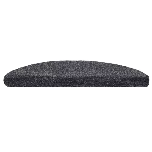 20 db öntapadós lépcsőszőnyeg, 56 x 17 x 3 cm, sötétszürke, félkör alakú