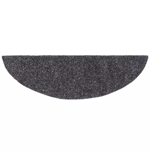 20 db öntapadós lépcsőszőnyeg, 56 x 17 x 3 cm, sötétszürke, félkör alakú