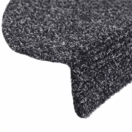 20 db öntapadós lépcsőszőnyeg, 56 x 17 x 3 cm, sötétszürke, félkör alakú