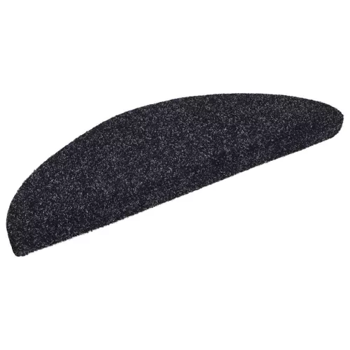 20 db öntapadós lépcsőszőnyeg, 56 x 17 x 3 cm, fekete, félkör alakú