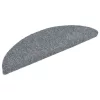 20 db öntapadós lépcsőszőnyeg, 56 x 17 x 3 cm, világosszürke, félkör alakú