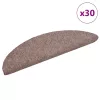 Öntapadós lépcsőszőnyegek, 30 db, világosbarna, félkör alakú, 56 x 17 x 3 cm