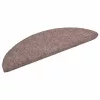 Öntapadós lépcsőszőnyegek, 30 db, világosbarna, félkör alakú, 56 x 17 x 3 cm