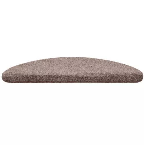 Öntapadós lépcsőszőnyegek, 30 db, világosbarna, félkör alakú, 56 x 17 x 3 cm
