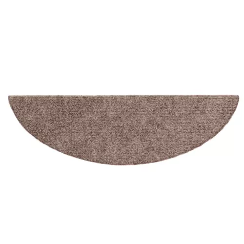 Öntapadós lépcsőszőnyegek, 30 db, világosbarna, félkör alakú, 56 x 17 x 3 cm