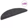 Öntapadós lépcsőszőnyegek 30 db sötétszürke félkör alakú, 56 x 17 x 3 cm