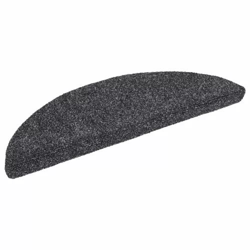 Öntapadós lépcsőszőnyegek 30 db sötétszürke félkör alakú, 56 x 17 x 3 cm