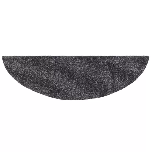 Öntapadós lépcsőszőnyegek 30 db sötétszürke félkör alakú, 56 x 17 x 3 cm
