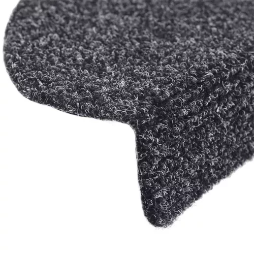 Öntapadós lépcsőszőnyegek 30 db sötétszürke félkör alakú, 56 x 17 x 3 cm