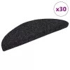 Öntapadós lépcsőszőnyegek 30 db, 56 x 17 x 3 cm, fekete, félkör alakú