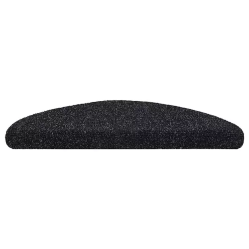 Öntapadós lépcsőszőnyegek 30 db, 56 x 17 x 3 cm, fekete, félkör alakú