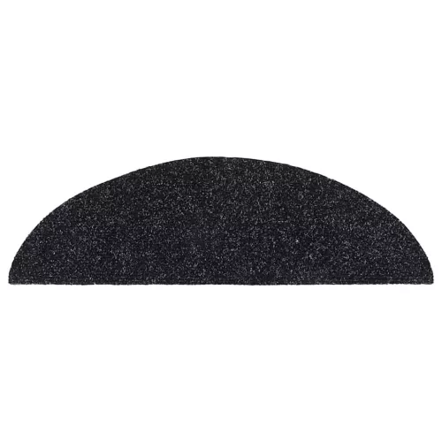Öntapadós lépcsőszőnyegek 30 db, 56 x 17 x 3 cm, fekete, félkör alakú