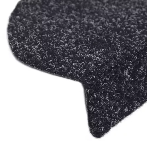 Öntapadós lépcsőszőnyegek 30 db, 56 x 17 x 3 cm, fekete, félkör alakú