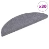 30 db öntapadós lépcsőszőnyeg, 56 x 17 x 3 cm, világosszürke, félkör alakú