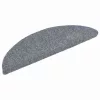 30 db öntapadós lépcsőszőnyeg, 56 x 17 x 3 cm, világosszürke, félkör alakú