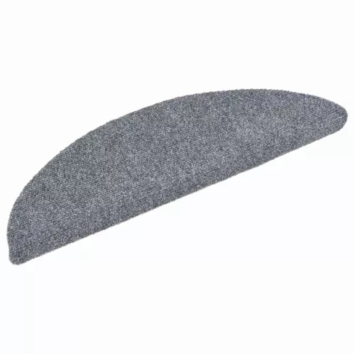 30 db öntapadós lépcsőszőnyeg, 56 x 17 x 3 cm, világosszürke, félkör alakú