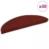 Öntapadós lépcsőszőnyegek 30 db 56 x 17 x 3 cm bordói félkör alakú