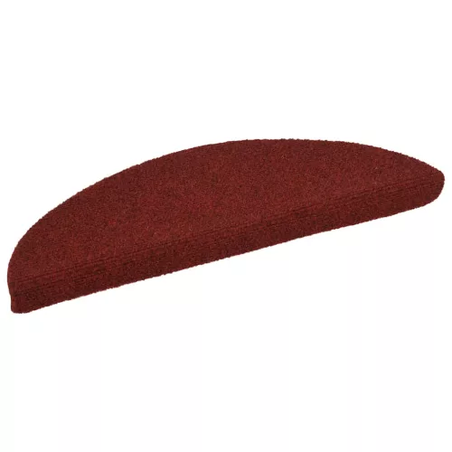 Öntapadós lépcsőszőnyegek 30 db 56 x 17 x 3 cm bordói félkör alakú