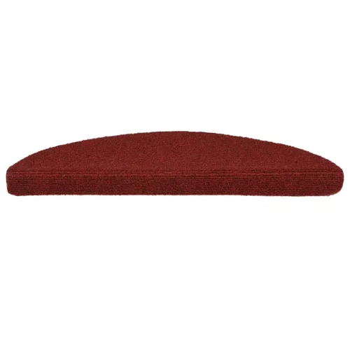 Öntapadós lépcsőszőnyegek 30 db 56 x 17 x 3 cm bordói félkör alakú