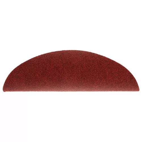 Öntapadós lépcsőszőnyegek 30 db 56 x 17 x 3 cm bordói félkör alakú