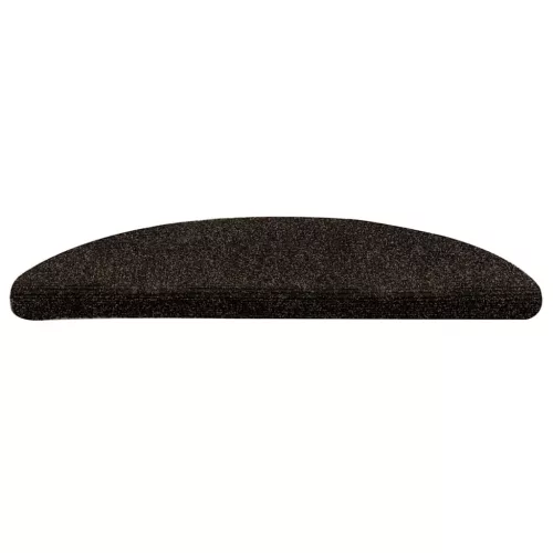 Öntapadós lépcsőszőnyegek 30 db sötétbarna félkör alakú 56 x 17 x 3 cm