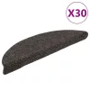 Öntapadós lépcsőszőnyegek 30 db 56 x 17 x 3 cm antracit félkör alakú
