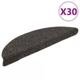   Öntapadós lépcsőszőnyegek 30 db 56 x 17 x 3 cm antracit félkör alakú