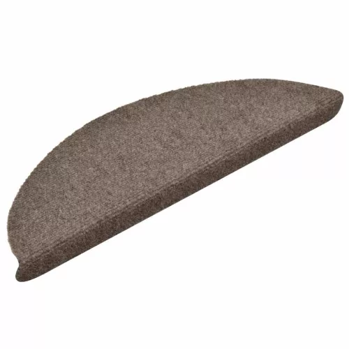 Öntapadós lépcsőszőnyegek 30 db 56 x 17 x 3 cm bézs félkör alakú