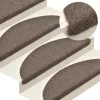 Öntapadós lépcsőszőnyegek 30 db 56 x 17 x 3 cm bézs félkör alakú