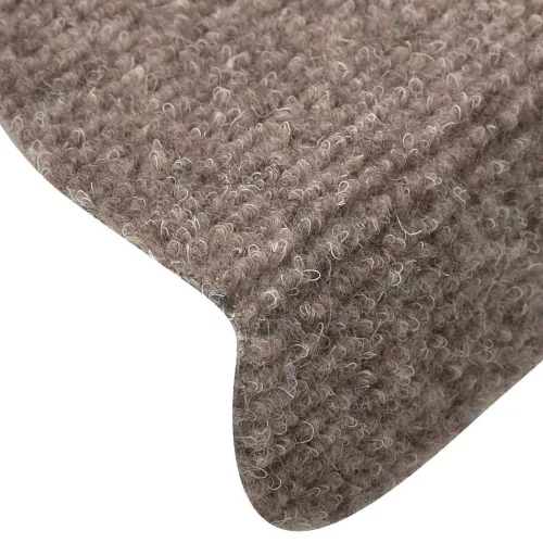 Öntapadós lépcsőszőnyegek 30 db 56 x 17 x 3 cm bézs félkör alakú