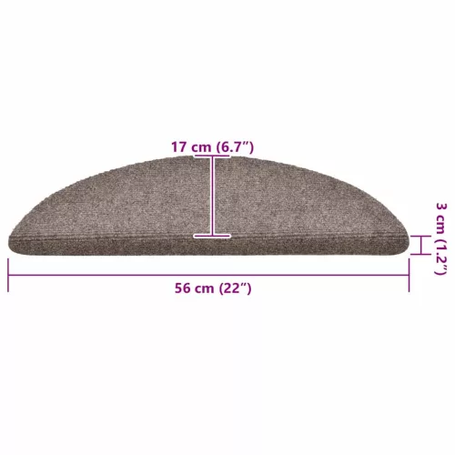Öntapadós lépcsőszőnyegek 30 db 56 x 17 x 3 cm bézs félkör alakú