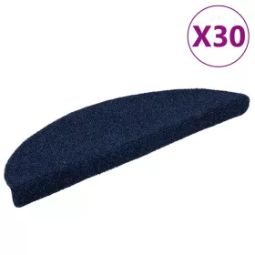   Öntapadós lépcsőszőnyegek 30 db, 56 x 17 x 3 cm, sötétkék, félkör alakú