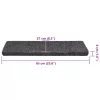 Öntapadós lépcsőszőnyegek 30 db 65 x 21 x 4 cm szürke téglalap alakú széllel