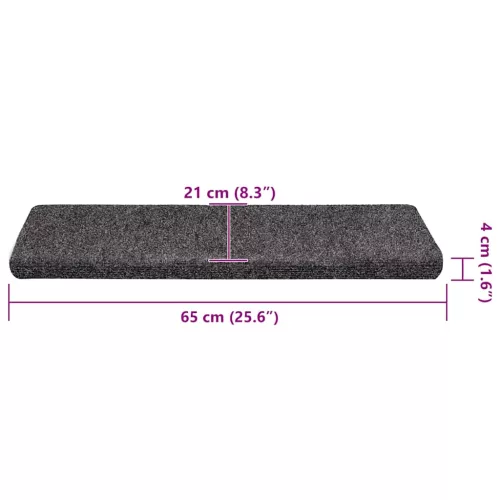 Öntapadós lépcsőszőnyegek 30 db 65 x 21 x 4 cm szürke téglalap alakú széllel