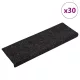 Öntapadós lépcsőszőnyegek 30 db 65 x 21 x 4 cm fekete téglalap alakú széllel