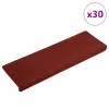 30 db öntapadós lépcsőszőnyeg, 65 x 21 x 4 cm, bordói piros, téglalap alakú széllel