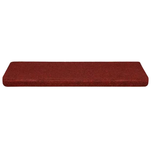 30 db öntapadós lépcsőszőnyeg, 65 x 21 x 4 cm, bordói piros, téglalap alakú széllel