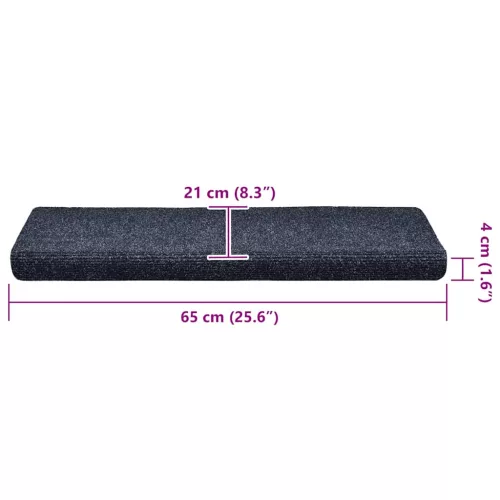 Öntapadós lépcsőszőnyegek 30 db 65 x 21 x 4 cm kék téglalap alakú széllel