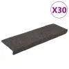 Öntapadós lépcsőszőnyegek 30 db 65 x 21 x 4 cm antracit téglalap alakú széllel
