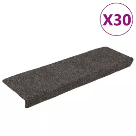   Öntapadós lépcsőszőnyegek 30 db 65 x 21 x 4 cm antracit téglalap alakú széllel