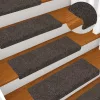 Öntapadós lépcsőszőnyegek 30 db 65 x 21 x 4 cm antracit téglalap alakú széllel