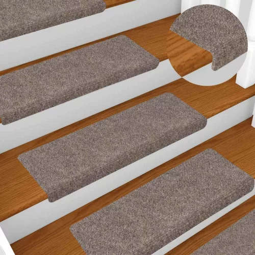 Öntapadós lépcsőszőnyegek 30 db 65 x 21 x 4 cm bézs téglalap alakú széllel
