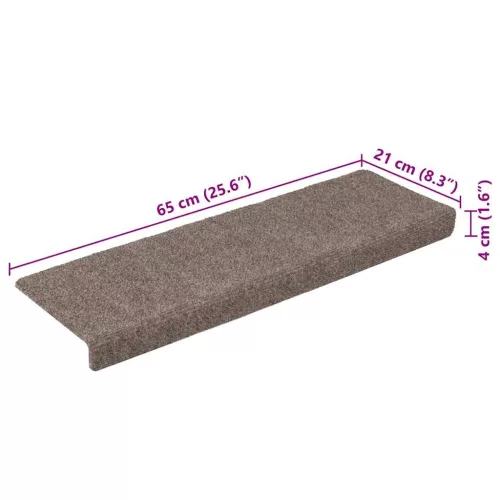 Öntapadós lépcsőszőnyegek 30 db 65 x 21 x 4 cm bézs téglalap alakú széllel