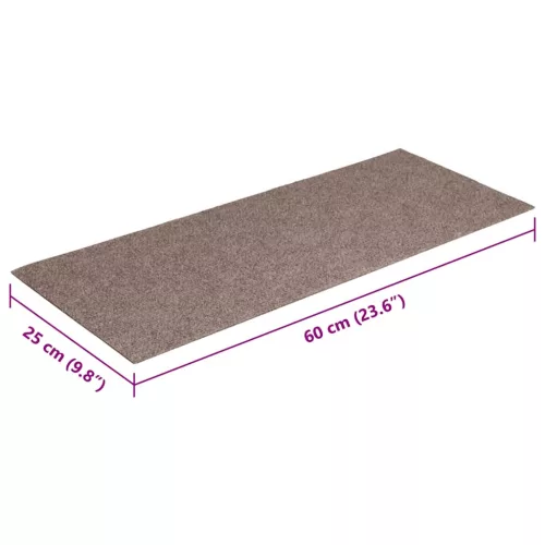 Öntapadós lépcsőszőnyegek 30 db 60 x 25 cm világosbarna téglalap alakú