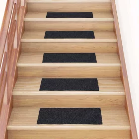   Öntapadós lépcsőszőnyegek 30 db 60 x 25 cm szürke téglalap alakú