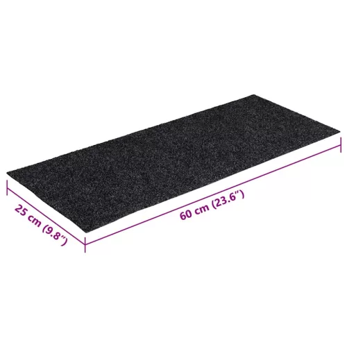 Öntapadós lépcsőszőnyegek 30 db 60 x 25 cm szürke téglalap alakú