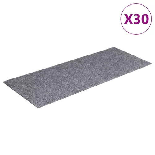 Öntapadós lépcsőszőnyegek, 30 db, világosszürke, téglalap alakú, 60 x 25 cm