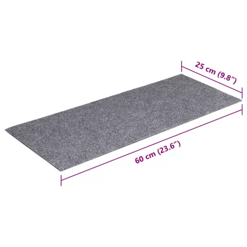 Öntapadós lépcsőszőnyegek, 30 db, világosszürke, téglalap alakú, 60 x 25 cm